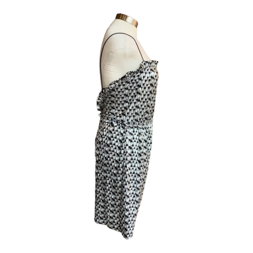 Zara Metallic Silver & Black Night Out Dress Small - Picture 4 of 13